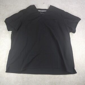 Fabletics‎ Helix 1-Pocket Scrub Top Mens 3X Black V Neck Stretch Medical Nurse
